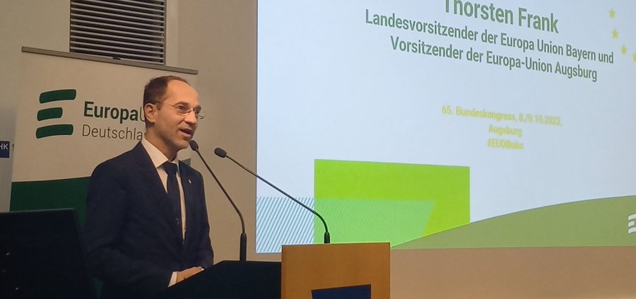 Thorsten Frank beim Bundeskongress der Europa-Union Deutschland in Augsburg