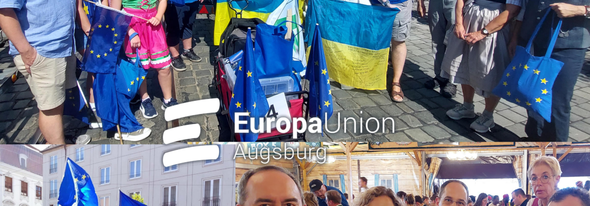 Flagge zeigen für Europa - Europa-Union Augsburg und Ukrainischer Verein beim Plärrer Umzug 2024