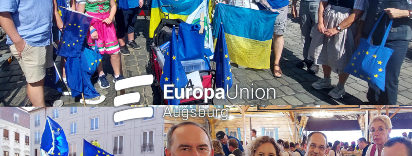 Flagge zeigen für Europa - Europa-Union Augsburg und Ukrainischer Verein beim Plärrer Umzug 2024